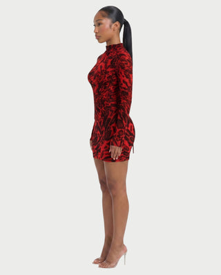 CLARIBEL Lace-Up Back Corset Mini Dress Set