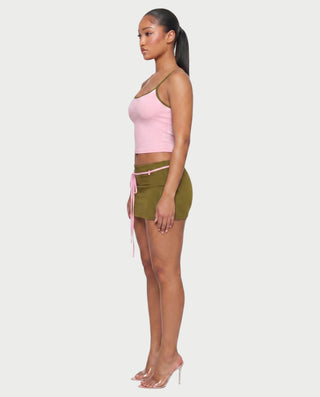ZELINA Contrast Trim Cami Top & Mini Skirt Set