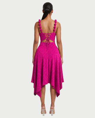 SHINE V-Neck Knotted Strap Top & Asymmetric Midi Skirt Set