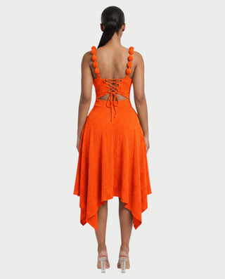 SHINE V-Neck Knotted Strap Top & Asymmetric Midi Skirt Set