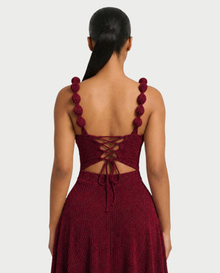 SHINE V-Neck Knotted Strap Top & Asymmetric Midi Skirt Set