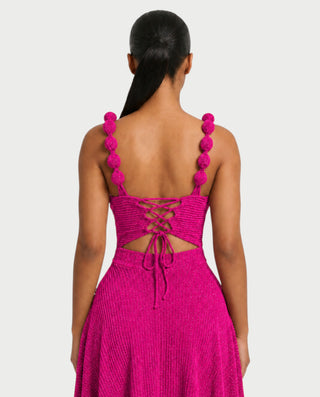 SHINE V-Neck Knotted Strap Top & Asymmetric Midi Skirt Set