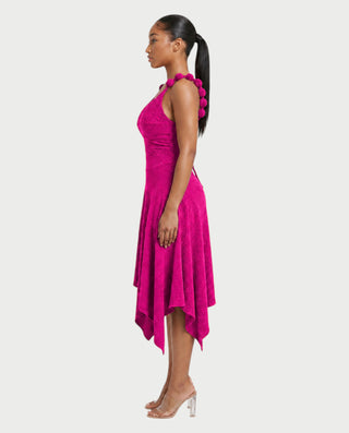 SHINE V-Neck Knotted Strap Top & Asymmetric Midi Skirt Set
