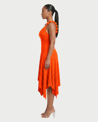 SHINE V-Neck Knotted Strap Top & Asymmetric Midi Skirt Set