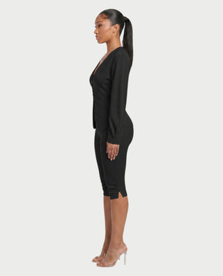 Conjunto de top con botones delanteros y pantalones capri ZORA