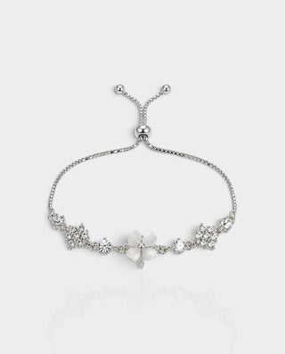 Crystal Floral Charm Adjustable Bracelet