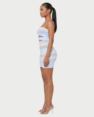 AILA Bandeau Waist-Cutout Bandage Mini Dress