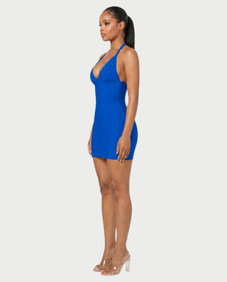 JASIRI Deep Plunge Bandage Bodycon Mini Dress