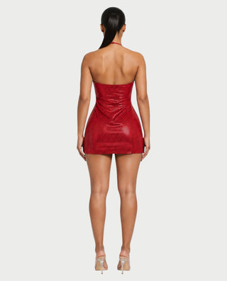 HONEY Crystal Strappy Figure-Hugging Mini Dress