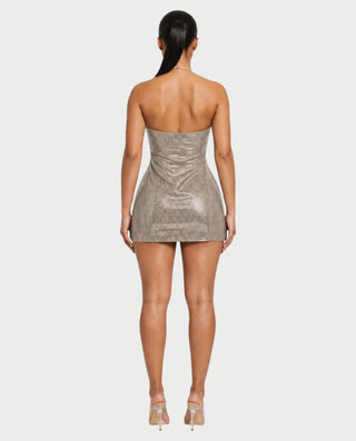 HONEY Crystal Strappy Figure-Hugging Mini Dress