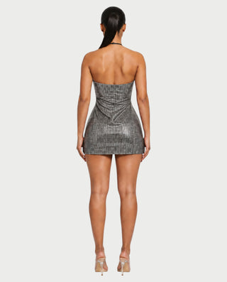 HONEY Crystal Strappy Figure-Hugging Mini Dress