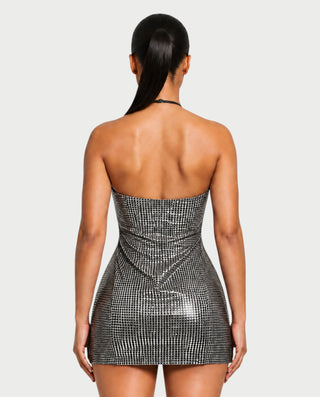HONEY Crystal Strappy Figure-Hugging Mini Dress