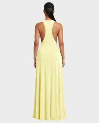 Vestido largo con cintura fruncida LORAINE