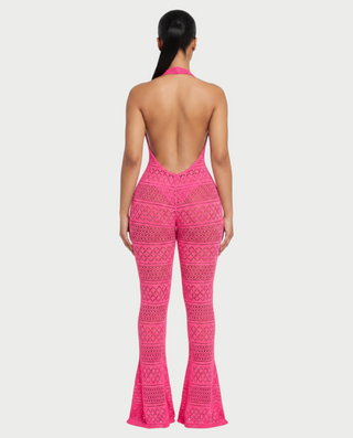 SARI Patterned Flare Jumpsuit