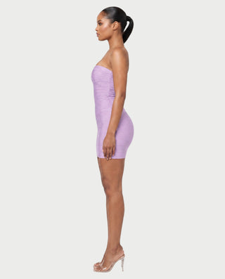 YUMI Strapless Sweetheart Chevron Bandage Bodycon Mini Dress