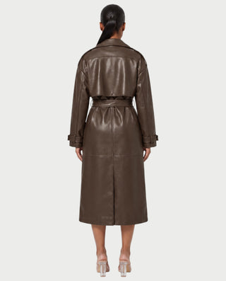 Gabardina de piel sintética PAMOLA
