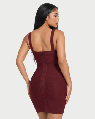 RUTHA Crisscross Strap Bandage Bodycon Mini Dress