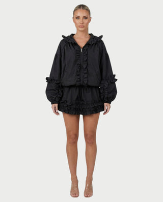 FINA Ruffle-Trim Hooded Jacket & Mini Skort Set