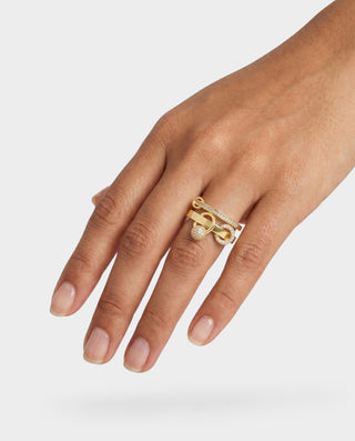 Pavé Crystal Link Drop Ring