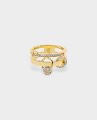 Pavé Crystal Link Drop Ring