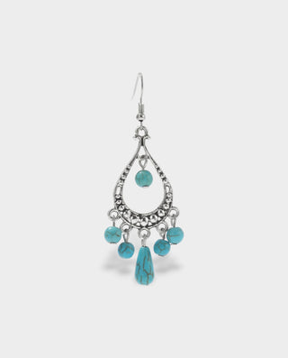 Turquoise Beaded Teardrop Earrings