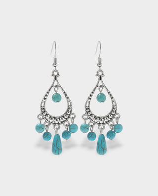 Turquoise Beaded Teardrop Earrings