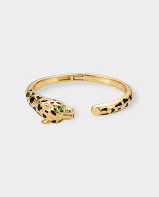 Leopard Hinged Cuff Bracelet