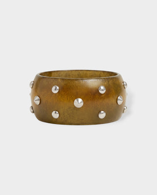 Wooden Studded Cuff Bracelet