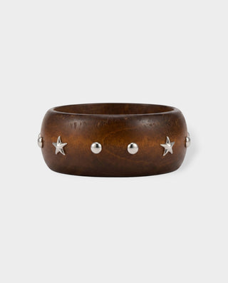 Wooden Studded Cuff Bracelet