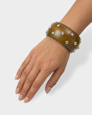 Wooden Studded Cuff Bracelet
