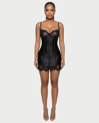 LIBBY Midnight Lace Corset Bodycon Mini Dress