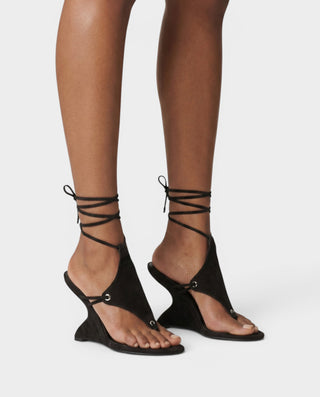 FELICE Lace-Up High-Heeled Wedge Sandals