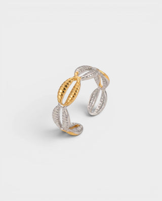 Dual-Tone Shell Wrap Ring