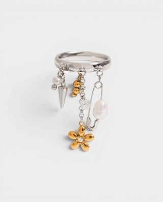 Multi-Charm Tassel Wrap Ring