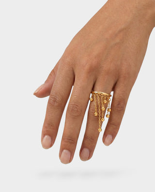 Multi-Charm Tassel Wrap Ring