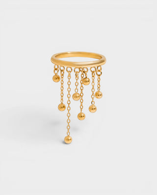 Multi-Charm Tassel Wrap Ring