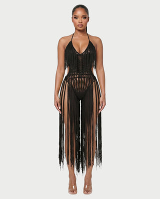 KAILEY Fringe Crochet Cover-Up Jumpsuit