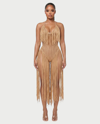 KAILEY Fringe Crochet Cover-Up Jumpsuit