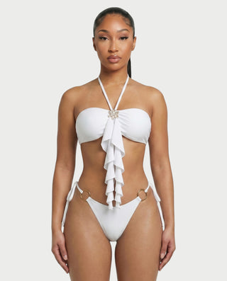 GANIYA Bandeau Bikini Top & Maxi Skirt Three-Piece Set
