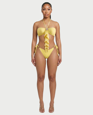 GANIYA Bandeau Bikini Top & Maxi Skirt Three-Piece Set