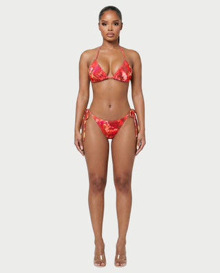 YIRANA Bikini & Mesh Long Sleeve Cover-Up Three-Piece Set