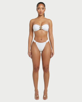 VIRANA Bandeau Bikini & Draped Cover-Up Three-Piece Set