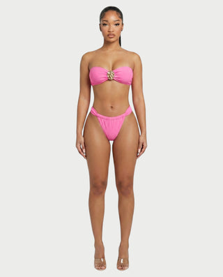 VIRANA Bandeau Bikini & Draped Cover-Up Three-Piece Set