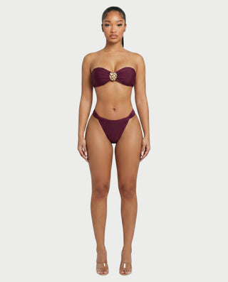 VIRANA Bandeau Bikini & Draped Cover-Up Three-Piece Set