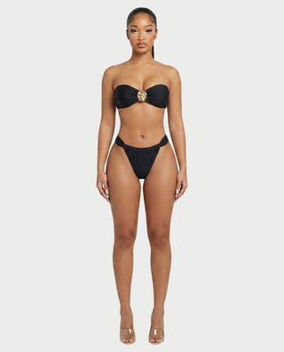 VIRANA Bandeau Bikini & Draped Cover-Up Three-Piece Set