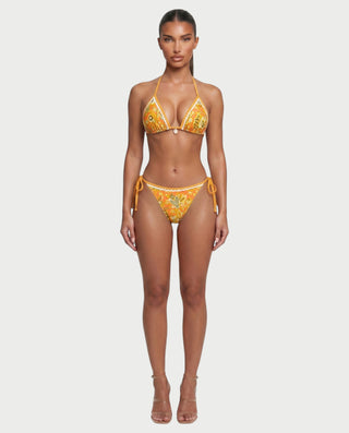 ELLY Paisley Lace-Trim Triangle Bikini Set