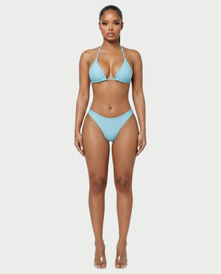 AMELLA Bikini & Shimmery Cover-Up Dress Three-Piece Set