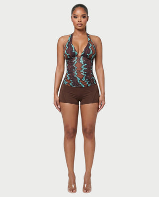 ALIZA Halter Neck Backless Top