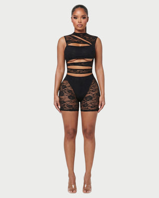 ELIANNA Lace Cut-out Romper