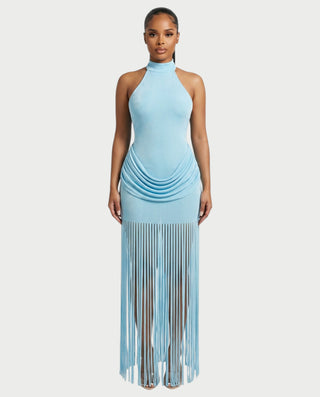 white high low halter dress Shay White Long Halter Dress